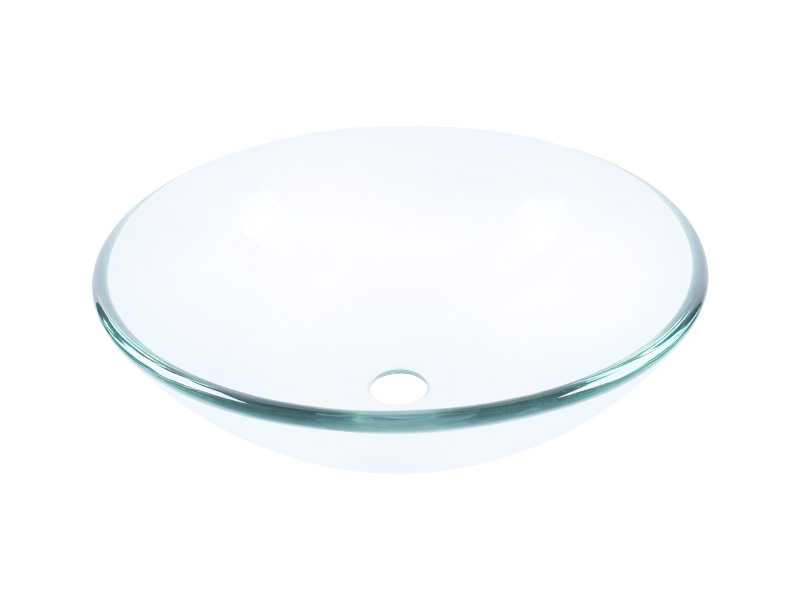 Clear Tempered Glass Vessel Bathroom Vanity Sink Round Basin Bowl 12’’ 14’’ 16’’