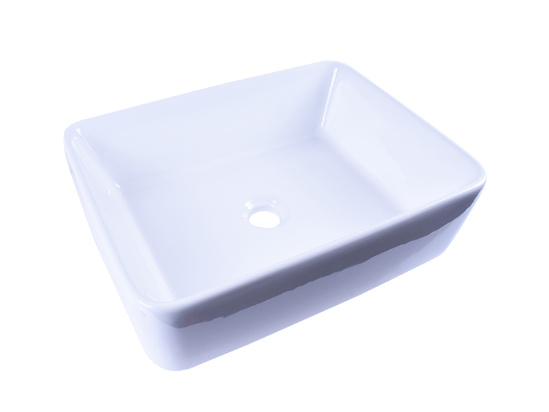 Rectangular White Above Counter Ceramic Vessel Sink 19’’X 16’’