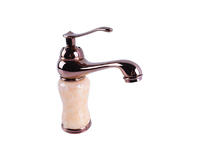 Contemporary Jade Stone Body Vessel Sink Faucet With Rose Golden Finish